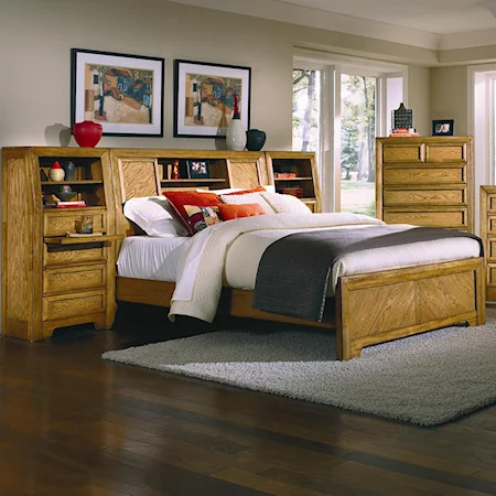 King Bookcase Bed with Pier Nightstands